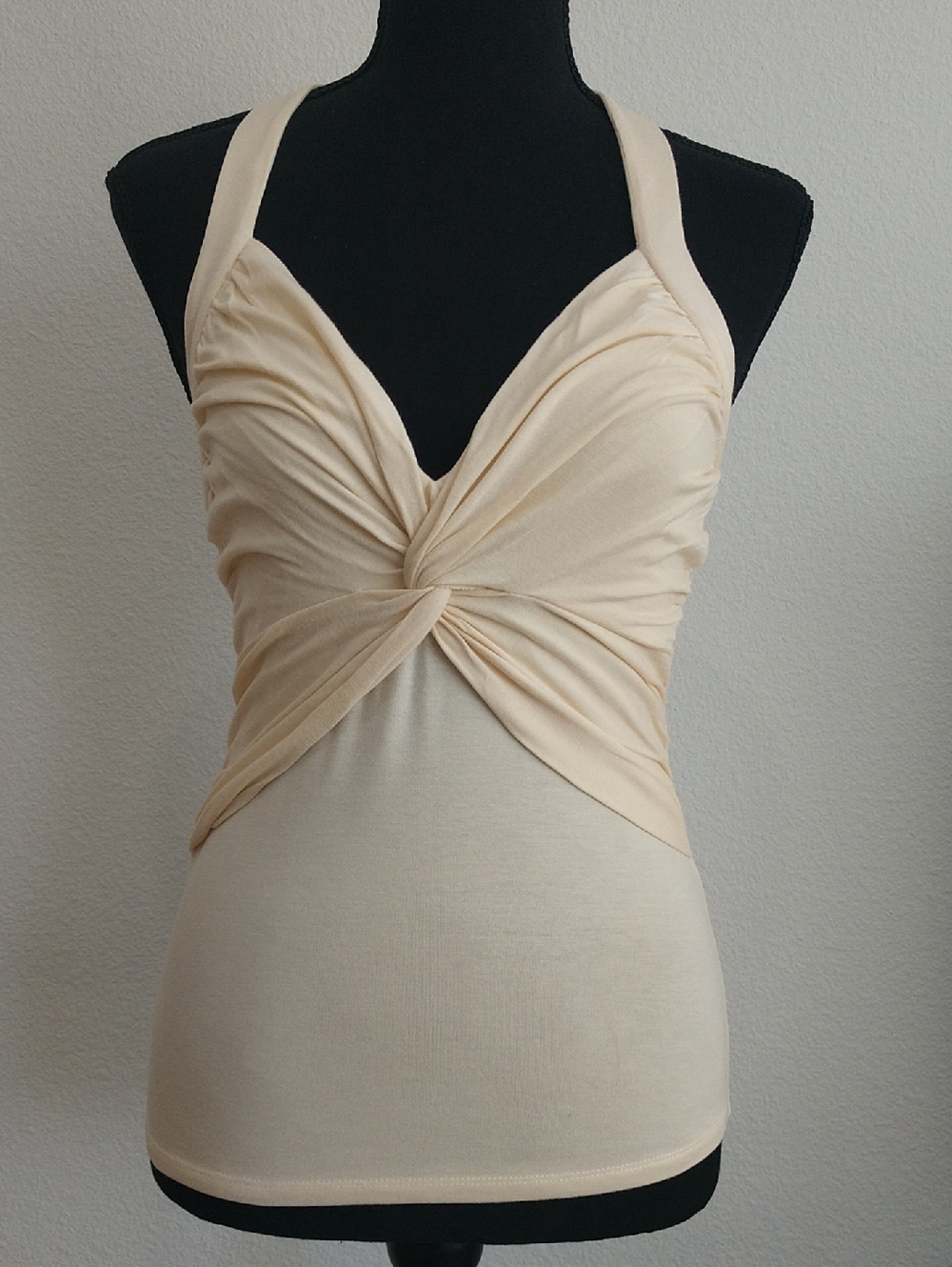 Shape FX Cream Twist Halter Top